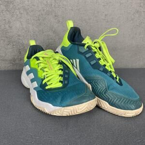 Adidas Barricade Tennis Shoes Mens 9.5 Teal Neon Yellow Bounce Adiwear Torsion
